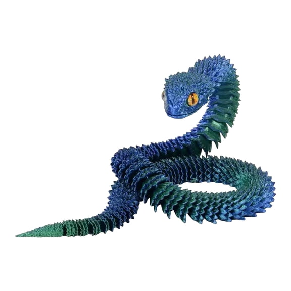 23.62in Flexible Articulated 3D Printed Snake 3D Animal Unique Desk Decor Stress Relief for Creative Minds Stylish Home Office Ornament