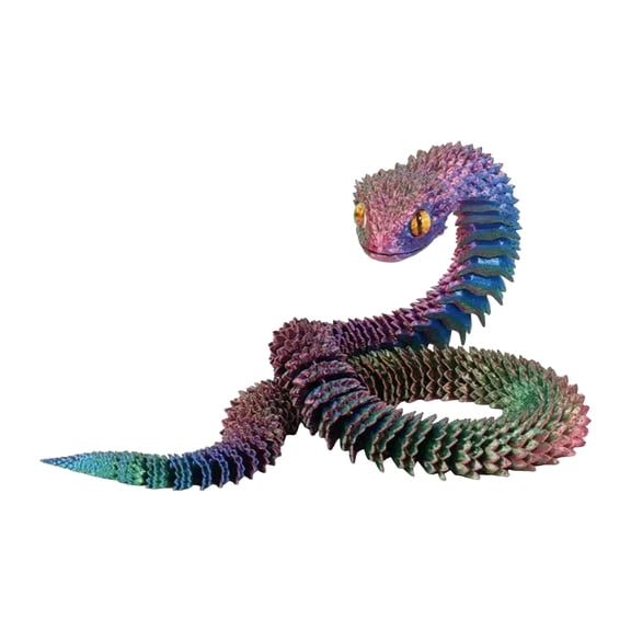 23.62in Flexible Articulated 3D Printed Snake 3D Animal Unique Desk Decor Stress Relief for Creative Minds Stylish Home Office Ornament