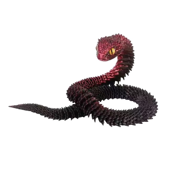 23.62in Flexible Articulated 3D Printed Snake 3D Animal Unique Desk Decor Stress Relief for Creative Minds Stylish Home Office Ornament