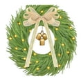thumbnail image 1 of 23.62inch（60cm）Cedar Wreath With Yellow Bow - Natural Feel Needle Wreath, Year Round Use For Front Door Family Holiday & Elegant Seasonal Decor, 1 of 6