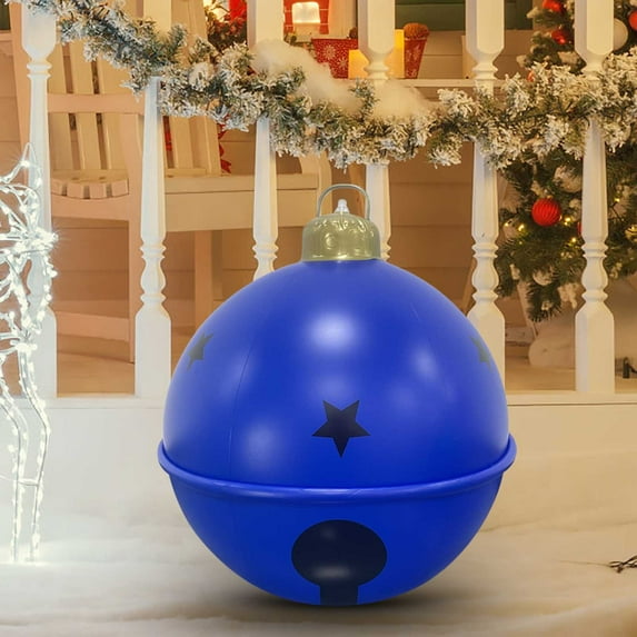 23.6In Giant Jingle Bell Inflatable Ball,Inflatable Christmas Ball,Huge Christmas Bell Inflatable Balloon, Inflatable Bell, Inflatable Christmas Ball,Yard Decor Xmas Balloon Pendant,Outdoor Ornament