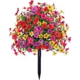 thumbnail image 1 of 23.6in Artificial Violet Ball Topiary Trees with Ground Spikes,Artificial Boxwood Topiary Ball Trees,Fade Resistant Artificial Shrubs Tree for Indoor Outdoor Front Porch Decor (Multicolour, 1 PC), 1 of 8
