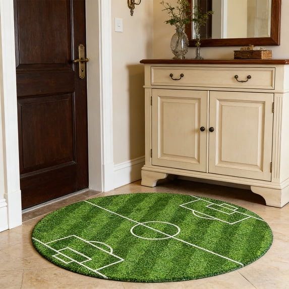 23.6in Football Shape Floor Mat, Super Soft Cozy Area Rug, Non-Slip ...