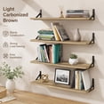 23.6in Light Carbonized Brown Floating Shelves for Wall, Set of 4 ...