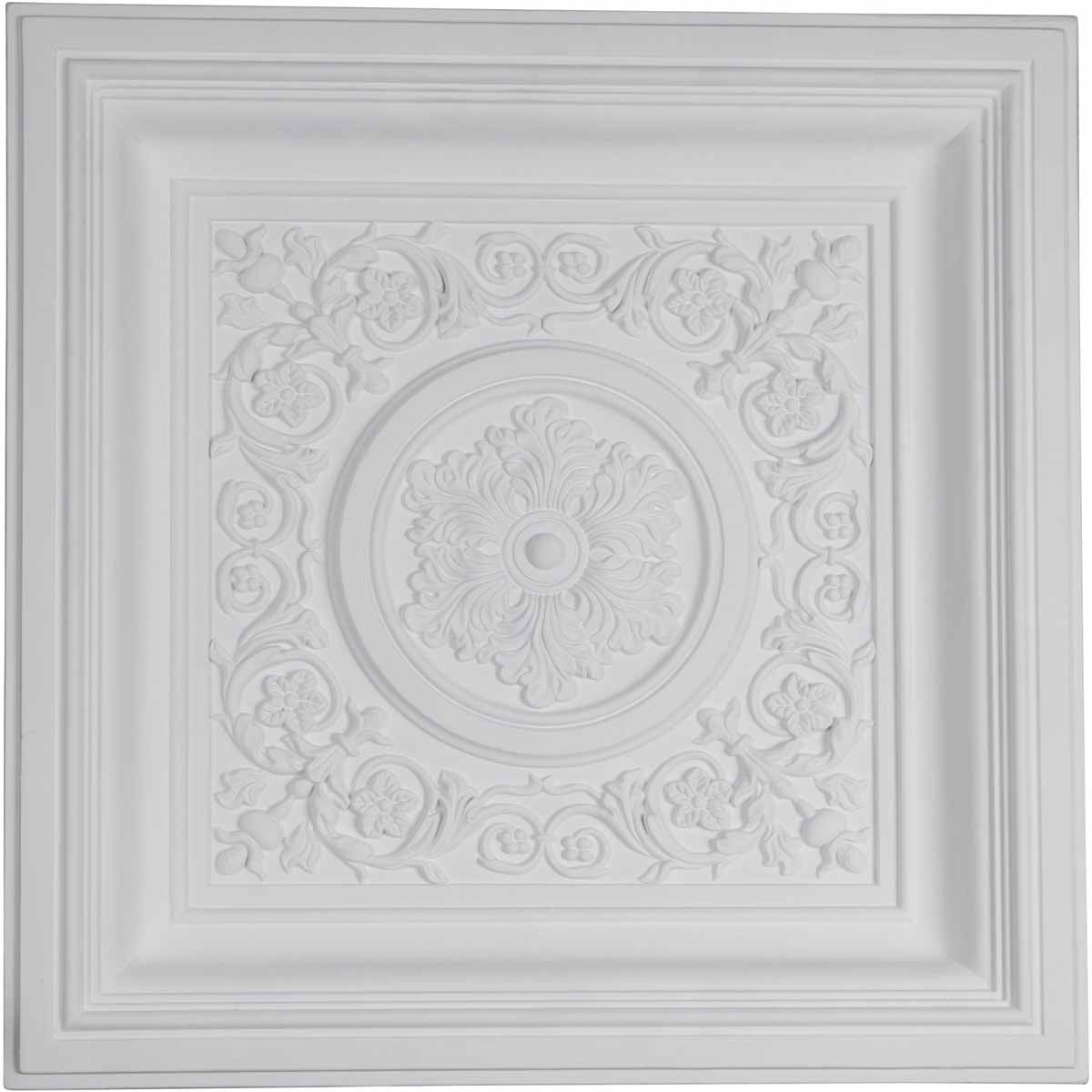 Nicole Vintage 24'' Square Gray Polyurethane Ceiling Tile