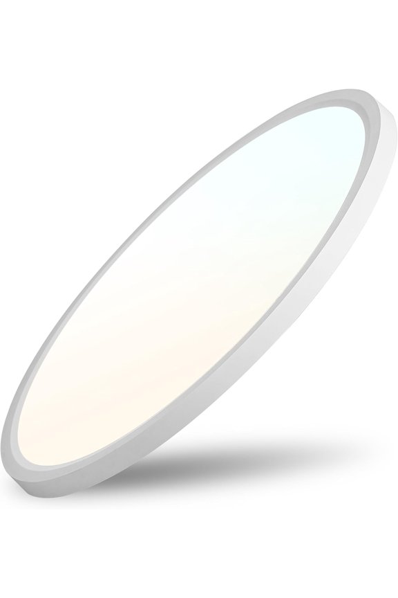 23.7 Inch Large LED Flush Mount Ceiling Light Fixtures- Dimmable & 3 CCT Modes(3000/4000/6000K), 50W 5000LM, Ultra-Thin Low Profile Ceiling Light for Living Room, Kitchen, Office, White