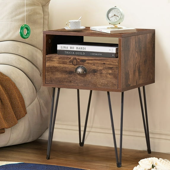 23.7"Tall 1 - Drawer Iron Nightstand