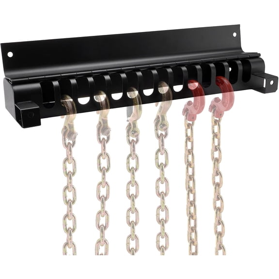 23.7" Trailer Chain Holder Retainer Hanger Bracket Cab Rack Holds 14 Chains or Load Binder, Bolt On Truck Hook Organizer