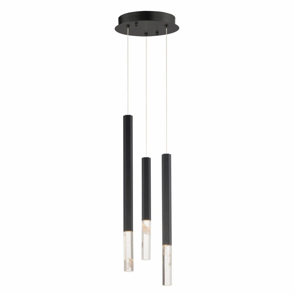 23.75 Inch 15W 3 Led Pendant-Black Finish Et2 Lighting