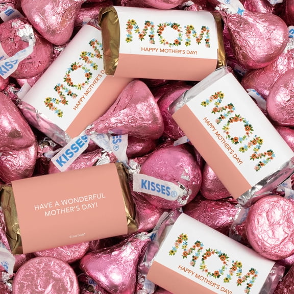 23.75lb Happy Mothers Day Flowery Chocolate Assortment - Wrapped Miniatures & Pink Kisses
