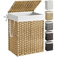 thumbnail image 1 of 23.8 Gal (90L) Laundry Hamper Laundry Basket with Lid and Handles Wicker hamper Foldable Removable Liner Bag Natural, 1 of 8