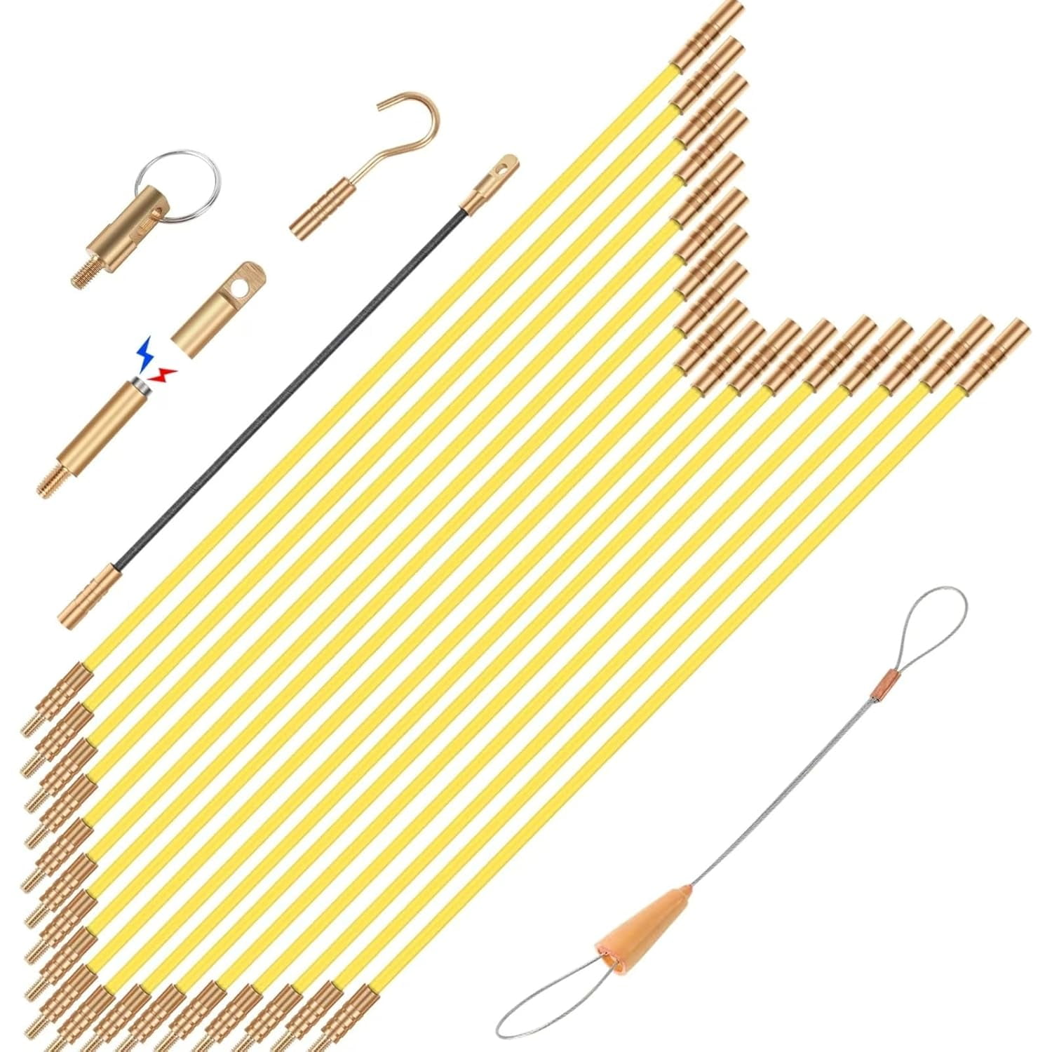 23.8FT Fiberglass Running Electrical Wire Cable Glow Rods Wire Pulling ...