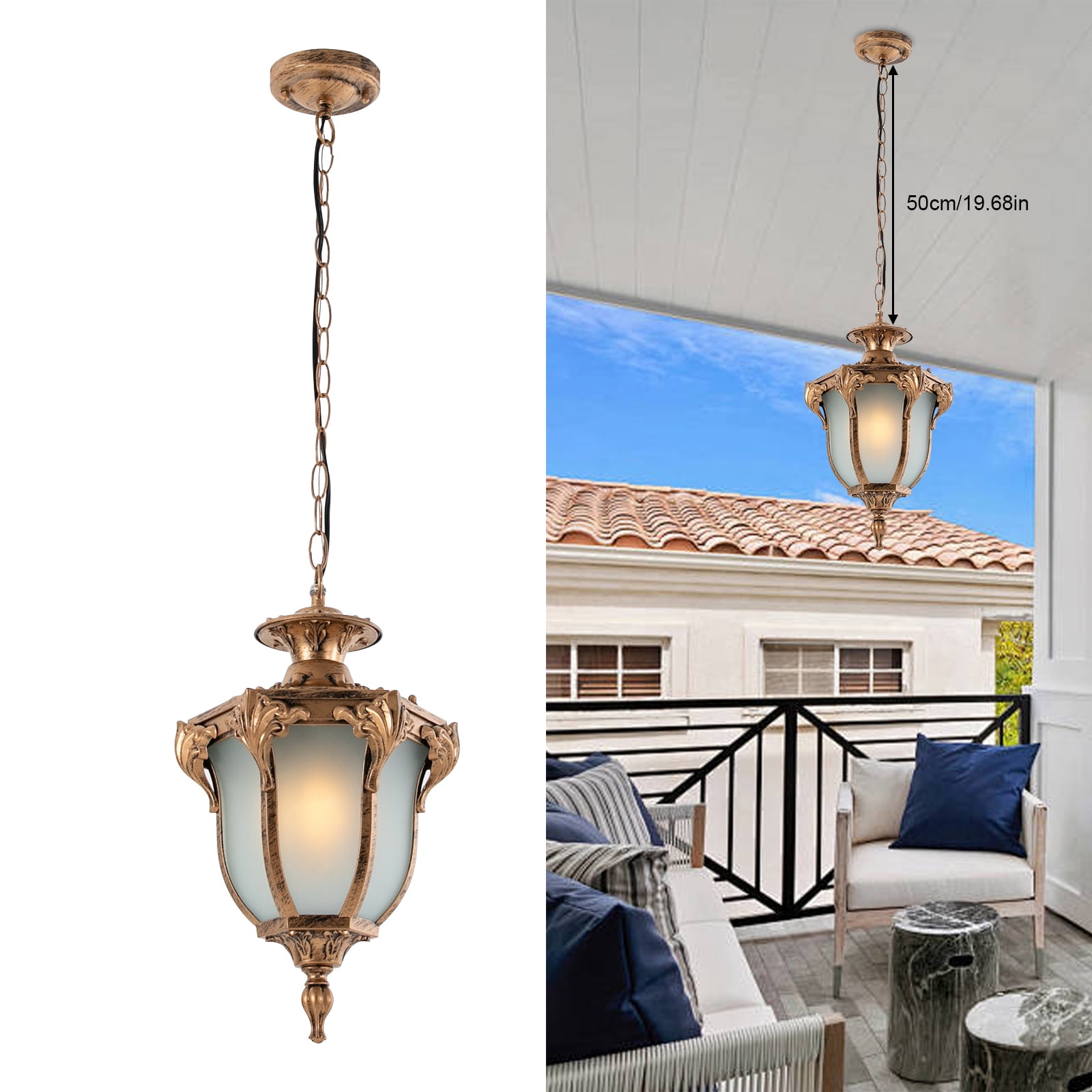 23*93cm Retro Pendant Lighting Fixture Height-Adjustable Pendant Light Home Bronze Ceiling Mounted Light