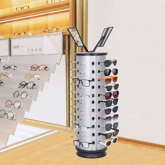 23*99cm 360 Rotating Eyeglasses Display Stand Sunglass Holder Rack for 44Pairs Glasses Optical Stores Exhibitions