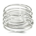 thumbnail image 1 of 23.9mm 925 Sterling Silver Polished Multi Band Flexible Ring Size 7 Ring for Women and Men, 1 of 2