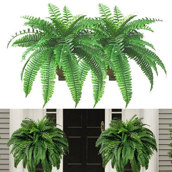 23â Artificial Boston Fern - Realistic Fern with 24 Fronds for Indoor and Outdoor Decor, for Home, Garden, Porch, and Planter Decoration