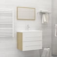 thumbnail image 1 of 23" Bathroom Furniture Set with Mirror - White and Sonoma Oak, 1 of 3