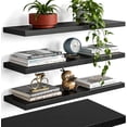thumbnail image 1 of 23’’Black Floating Shelves for Wall,Rustic Wood Shelf for Room Decor/Storage/Display,Small Bookshelf,Wall Mounted Hanging Shelves for Bedroom, Bathroom, Living Room, Kitchen,Set of 4, 1 of 8