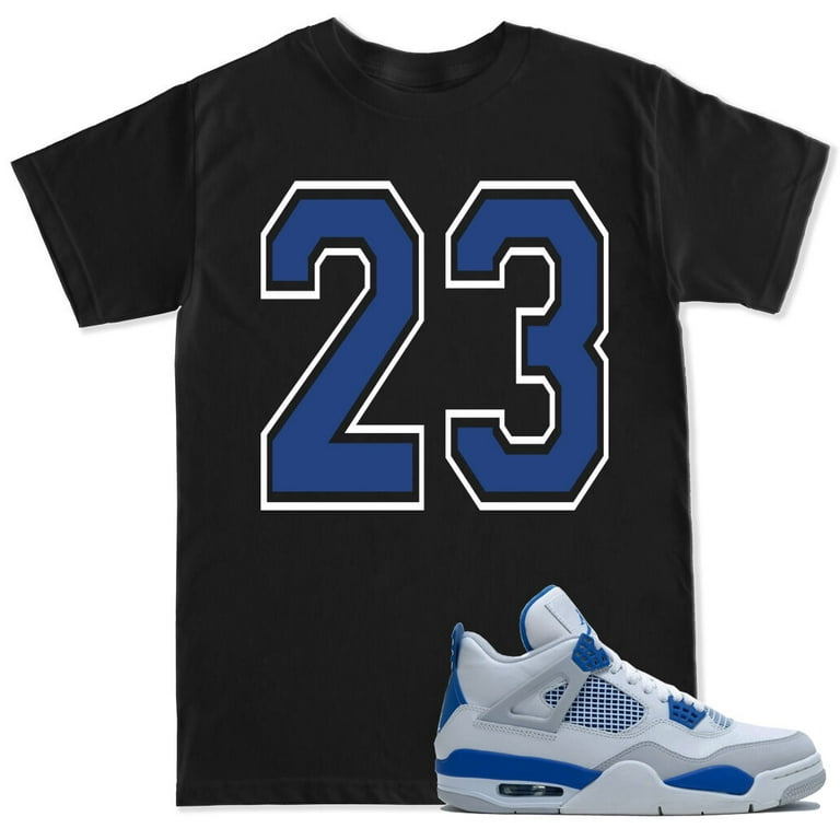 23 Blue T Shirt to match with Air Jordan Retro 4 Military Blue Shoes Walmart