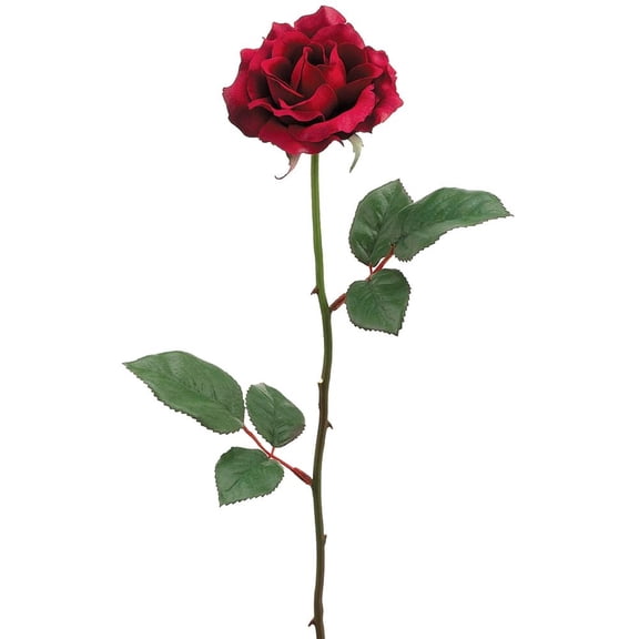 Allstate Long Stem Blooming Rose Artificial Floral Spray - 23" - Burgundy