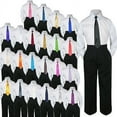 thumbnail image 1 of 23 Color 3 pc Black Set Necktie Shirt Pants Boy Baby Toddler Kid Formal Suit S-7, 1 of 2