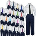 thumbnail image 1 of 23 Color 3 pc Navy Set Necktie Shirt Pants Boys Baby Toddler Kid Formal Suit S-7, 1 of 2