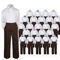 thumbnail image 1 of 23 Color 3pc Set Bow Tie Boy Baby Toddler Kid Formal Suit Shirt Brown Pants S-7, 1 of 2