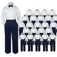 thumbnail image 1 of 23 Color 3pc Set Bow Tie Boys Baby Toddler Kids Formal Suit Shirt Navy Pants S-7, 1 of 3