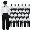 thumbnail image 1 of 23 Color 4 pc Set Bow Tie Boys Baby Toddler Kid Formal Suits Black Hat Pants S-7, 1 of 2