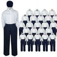 thumbnail image 1 of 23 Color 4 pc Set Bow Tie Boys Baby Toddler Kid Formal Suits Navy Hat Pants S-7, 1 of 2