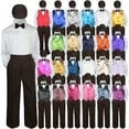 thumbnail image 1 of 23 Color Choice 5pc Vest Bow Tie Boys Suit Brown Hat Baby Toddler Kid Formal S-7, 1 of 2