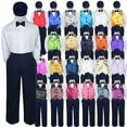 thumbnail image 1 of 23 Color Choice 5pc Vest Bow Tie Boys Suit Navy Hat Baby Toddler Kid Formal S-7, 1 of 5