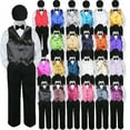 thumbnail image 1 of 23 Color Vest Black Bow Tie Hat Pants Boys Baby Toddler Formal Suits 5pc Set S-7, 1 of 2