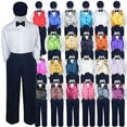 thumbnail image 1 of 23 Color Vest Navy Bow Tie Hat Pants Boys Baby Toddler Formal Suits 5pc Set S-7, 1 of 2
