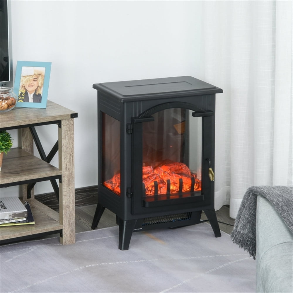 23" Compact Electric Fireplace Stove,Freestanding Stove Heater with