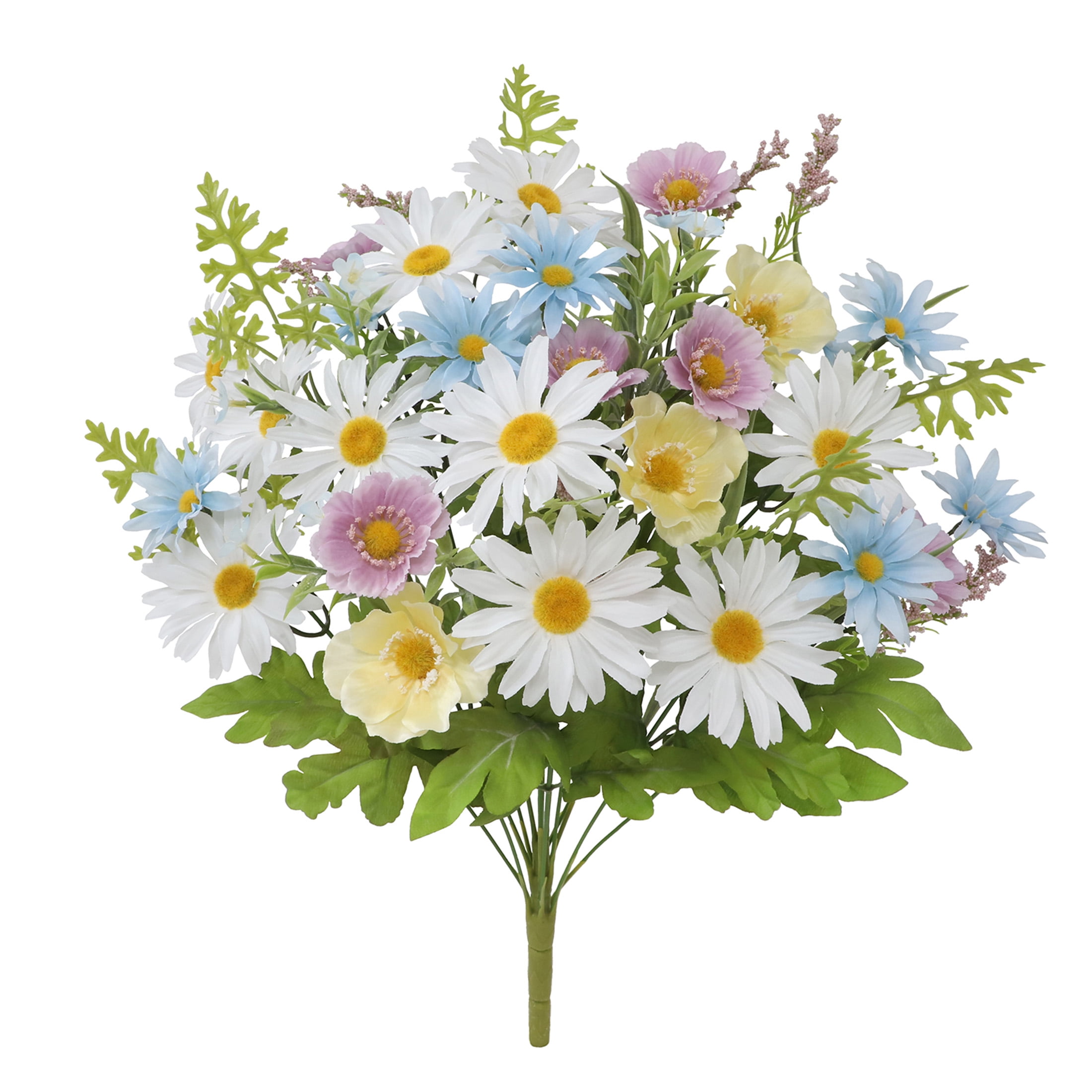 23" Multicolor Daisy and Greenery Floral Bush
