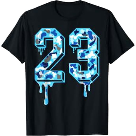 23 Drip Camo Gamma Blue Outfits Matching T-Shirt - Walmart.com