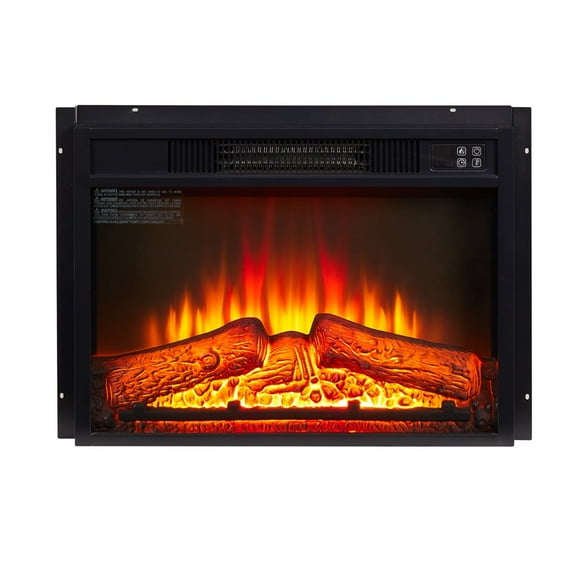 23'' Electric Fireplace Insert, Wall Recessed Electric Fireplace, Legahome Fireplace Heater with Log Set Realistic Flame, Remote Control, Adjustable Flame and Temperature, Overheat Protection, 1400W