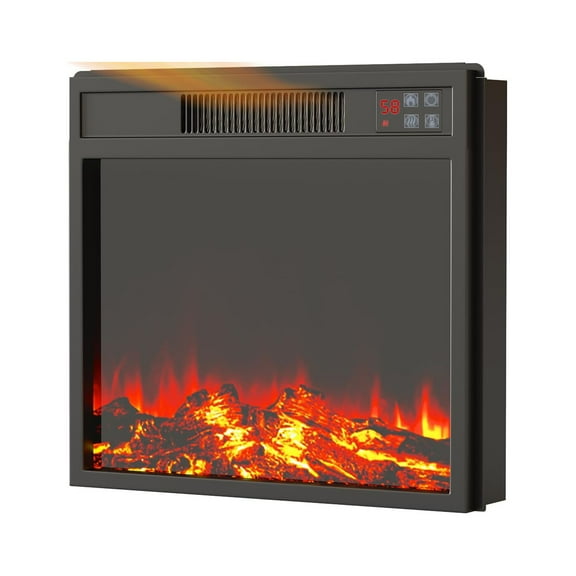 23" Electric Fireplace Insert, Recessed Fireplace Heater with Low Noise, Remote Control with Timer, Touch Screen, Adjustable Flame Brightness, 750W-1500W