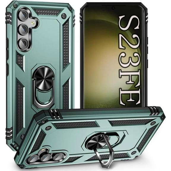 23 FE Cover for S23 FE Case for Galaxy S23 FE,Heavy Duty Shockproof Anti-Scratched Phone Case,for Samsung Galaxy S23 FE Case,6.4inch -Ink Green
