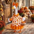thumbnail image 1 of 23" Fall Porch Goose Outfit Pumpkin Dress Goose Costume, Fall Harvest Autumn Thanksgiving Courtyard Garden Patio Yard Decoration, 1 of 5