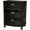 thumbnail image 1 of 23" Fiber Weave 3 Drawer Chest Lamp Table - Black, 1 of 1