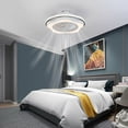 thumbnail image 1 of 23" Flush Mount Ceiling Fan Light Bladeless Lamp Flower Style Remote Control, 1 of 10