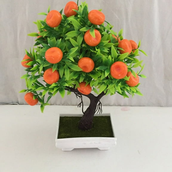 23 Fruits Artificial Orange Tree Decorative Non-fading Plastic Fake Simulation Plant Pot Bonsai for Daily Life-