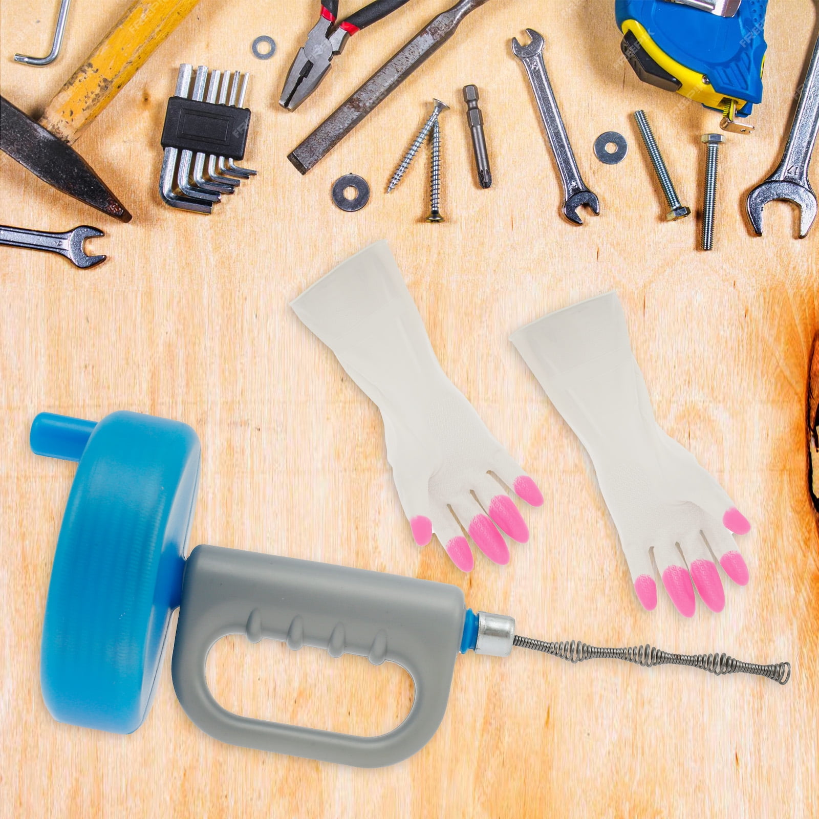 23 Ft Drain Auger with Gloves Flexible Plumbing Snake Ergonomic Drain Snake Auger Manual Snake