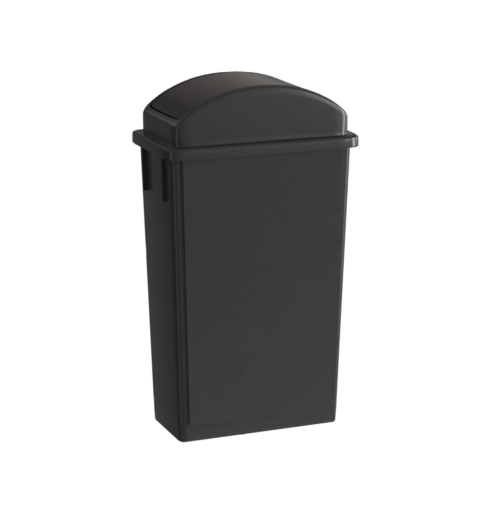 23 Gallon Black Slim Jim Trash Can with Swing Top Lid