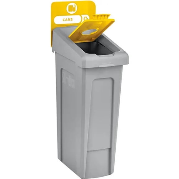 23 Gallon Recycling Station Bin, Modular Waste Container with Lid Insert, Billboard Sign & Label Kit, Commercial Recycling System, Cans