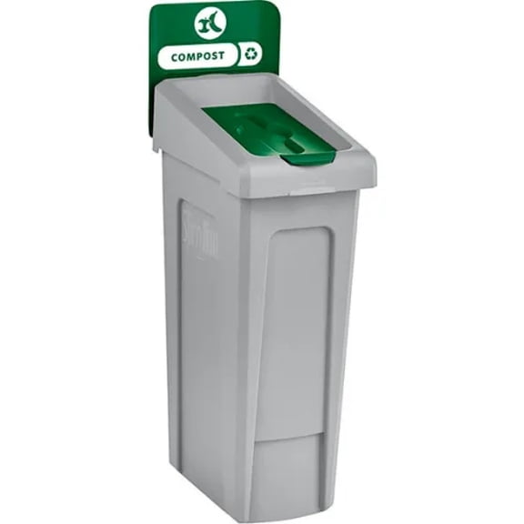 23 Gallon Recycling Station Bin, Modular Waste Container with Lid Insert, Billboard Sign & Label Kit, Commercial Recycling System, Compost
