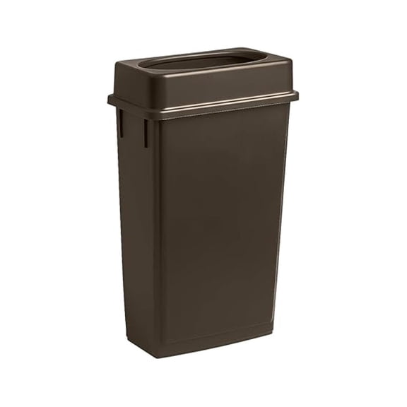 23 Gallon Slim Rectangular Garbage Can with Lid - Brown