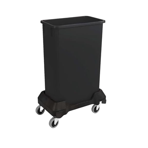 23 Gallon Slim Rectangular Garbage Can with Wheels - Black